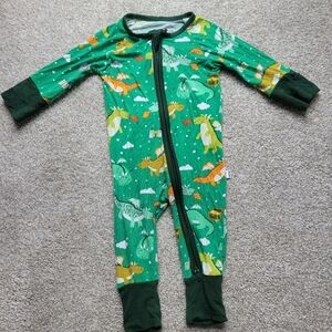 Little Sleepies Dragon print newborn zippy